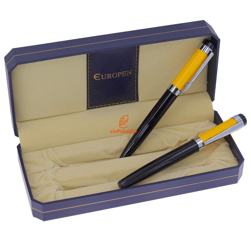 ست خودکار و روان نویس مشکی زرد یوروپن مدل LAST (5)