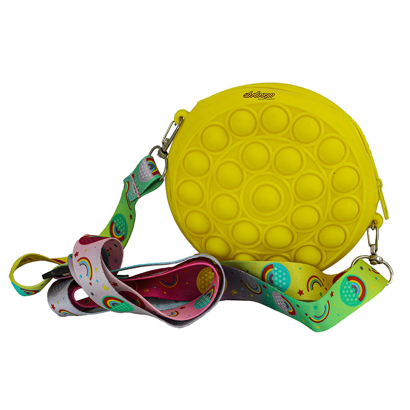 کیف پاپ ایتی سیلیکونی زرد طرح رنگین کمانی (1)