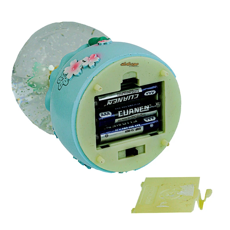 گوی فانتزی موزیکال آبی طرح دختر و شاخه گل (2)