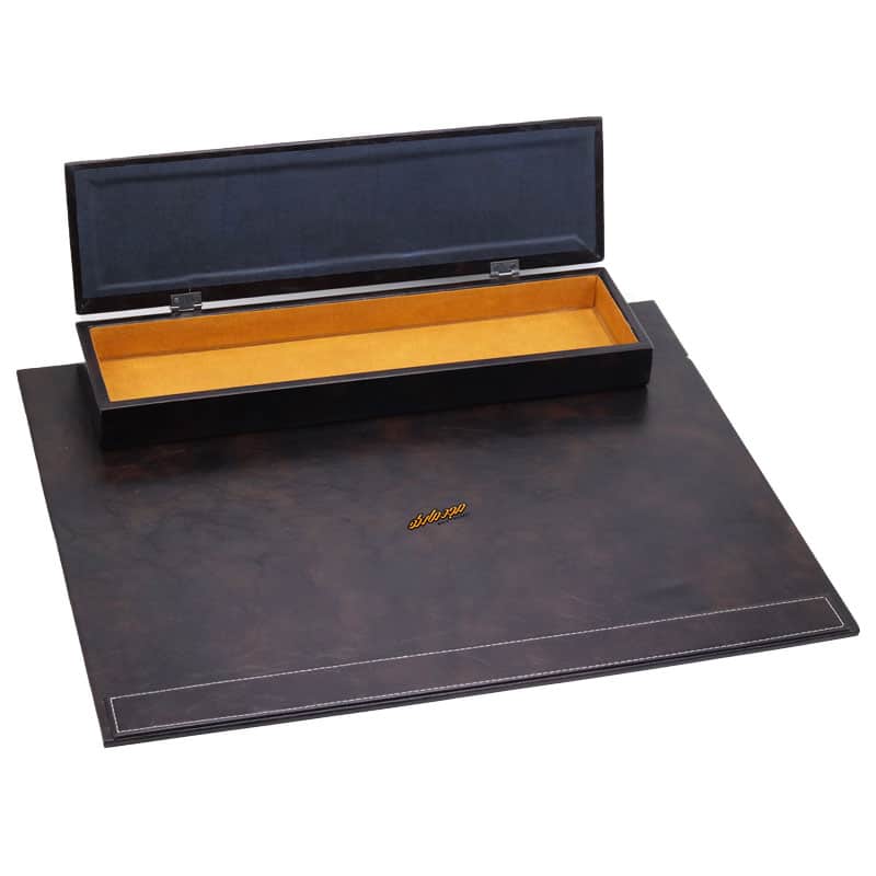 سرویس اداری رومیزی کد 5 قهوه ای چرم چوب (3)