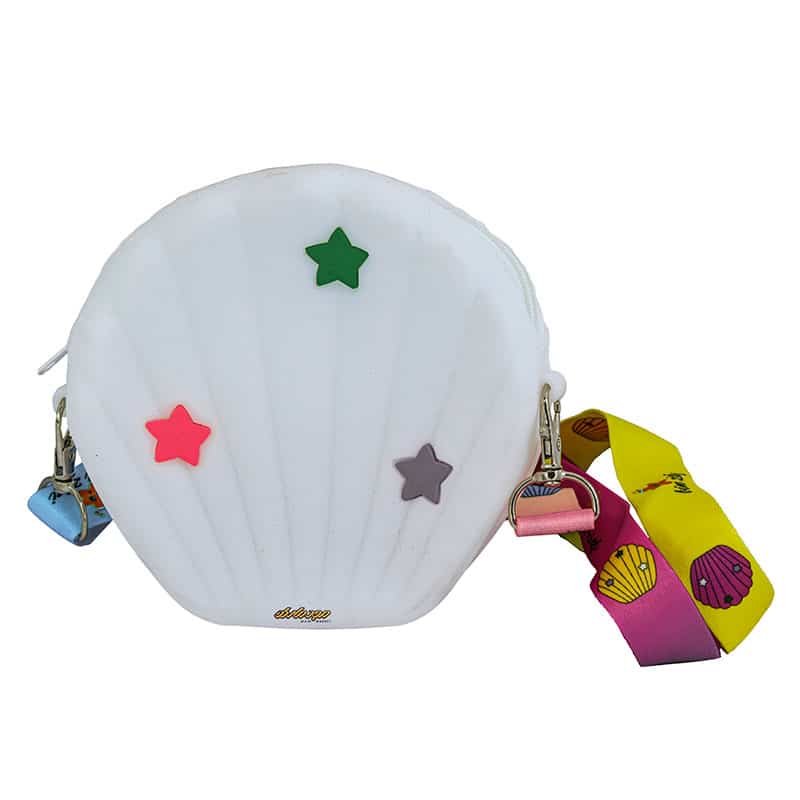 کیف سیلیکونی سفید طرح صدف