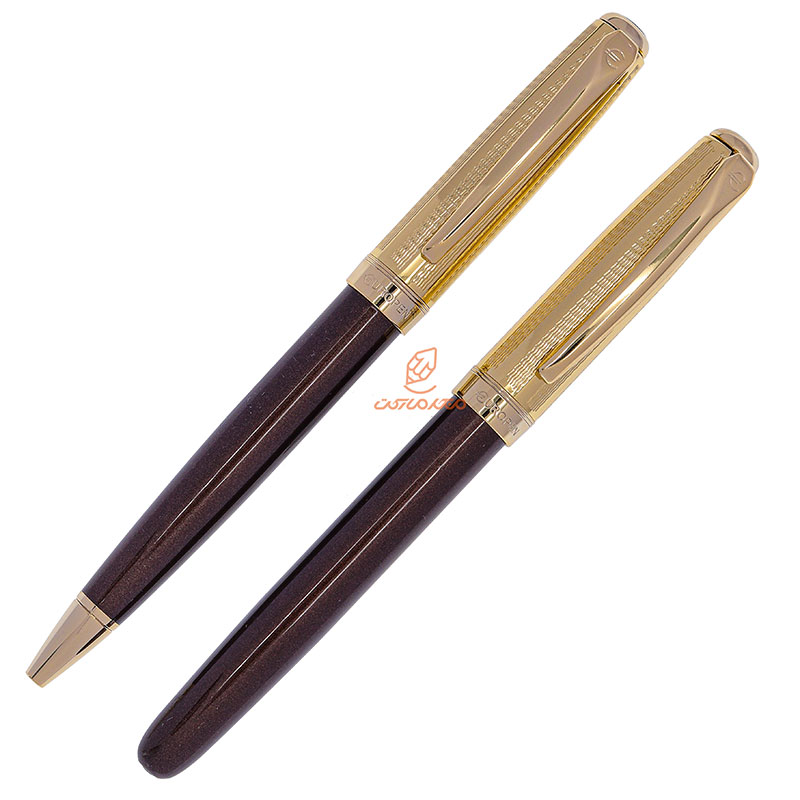 ست خودکار خودنویس طلایی قهوه ای یوروپن مدل CLUB (2)