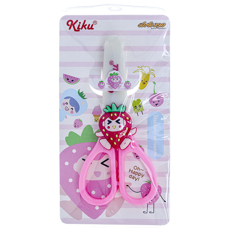 قیچی فانتزی غلاف دار صورتی طرح توت فرنگی کیکو کد 571 (6)