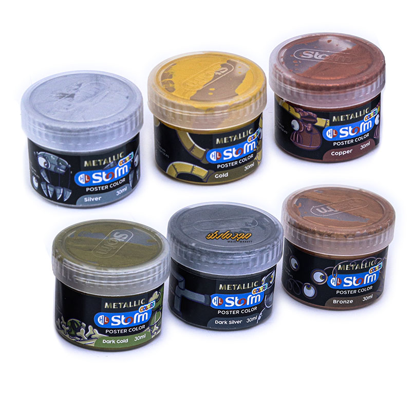 گواش 6 رنگ متالیک 9101 استورم (2)