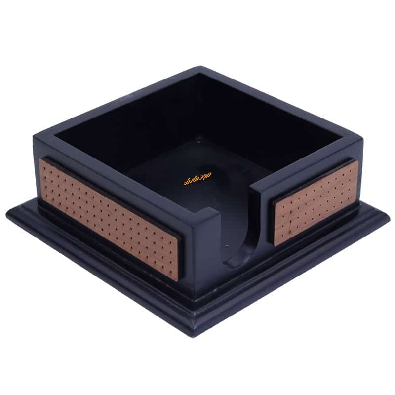 سرویس اداری رومیزی طرح مشبک کد 6 مشکی قهوه ای چرم چوب (1)