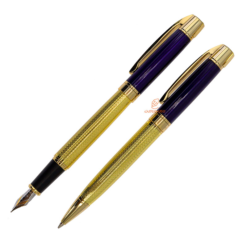 ست خودکار خودنویس طلایی سرمه ای یوروپن مدل CLAN (1)