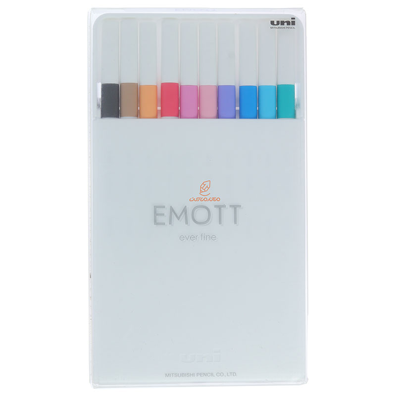 ست روان نویس 10 رنگ ایموت EMOTT - NO.2 یونی UNI