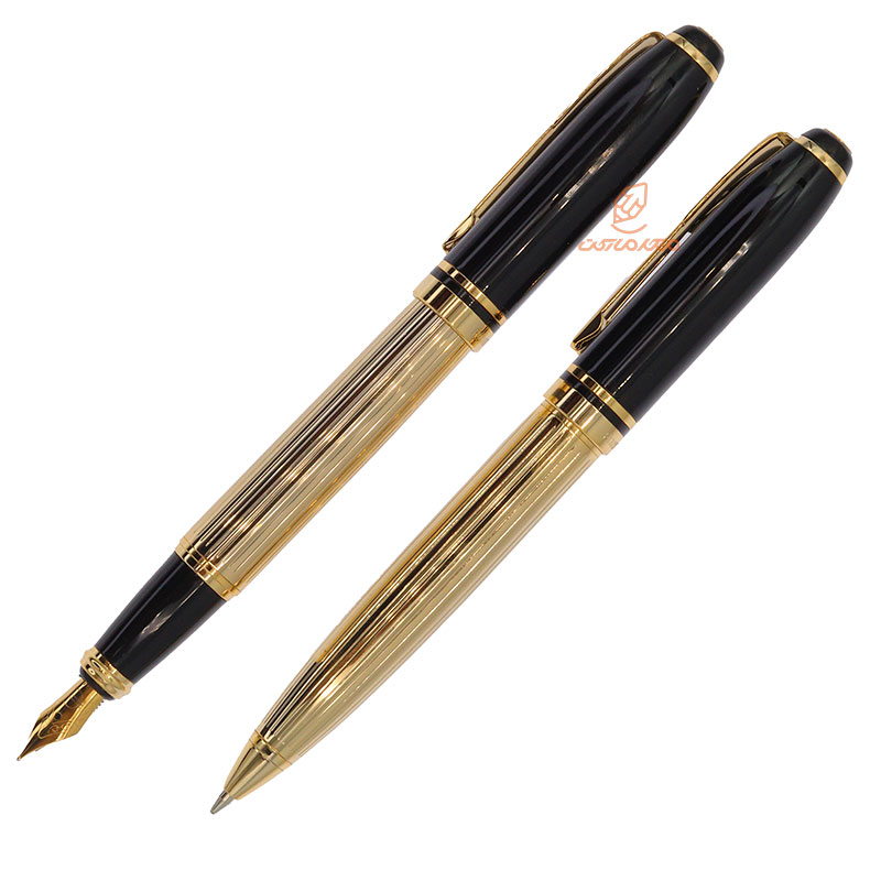 ست خودکار خودنویس نیمه مشکی طلایی یوروپن مدل FORT (29)