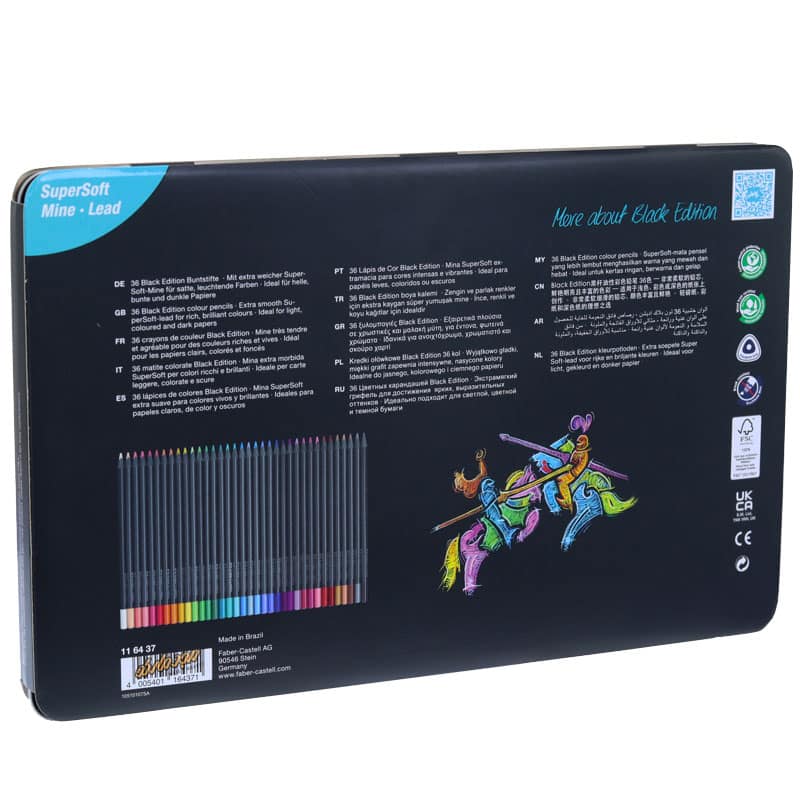 مداد رنگی 36 رنگ فلزی Black Edition فابرکاستل (1)