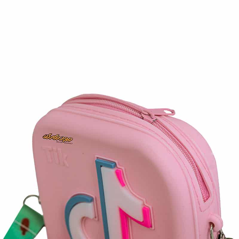 کیف سیلیکونی صورتی طرح تیک تاک (1)