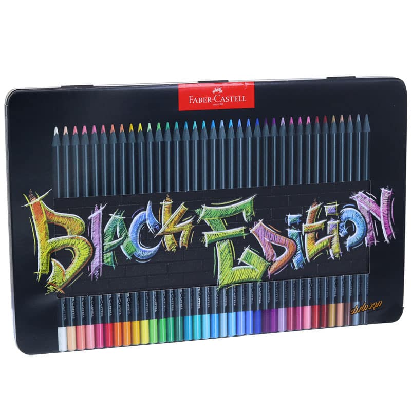 مداد رنگی 36 رنگ فابر کاستل جعبه فلزی بلک ادیشن FABERCASTELL