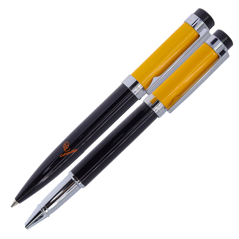 ست خودکار و روان نویس مشکی زرد یوروپن مدل LAST (10)