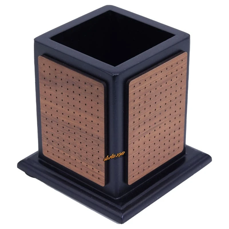 سرویس اداری رومیزی طرح مشبک کد 6 مشکی قهوه ای چرم چوب (5)