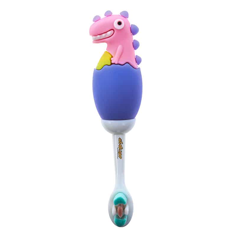 مسواک فانتزی طرح دایناسور صورتی بنفش