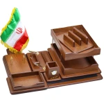 سرویس اداری رومیزی کد 185 ونگه چرم چوب (2)