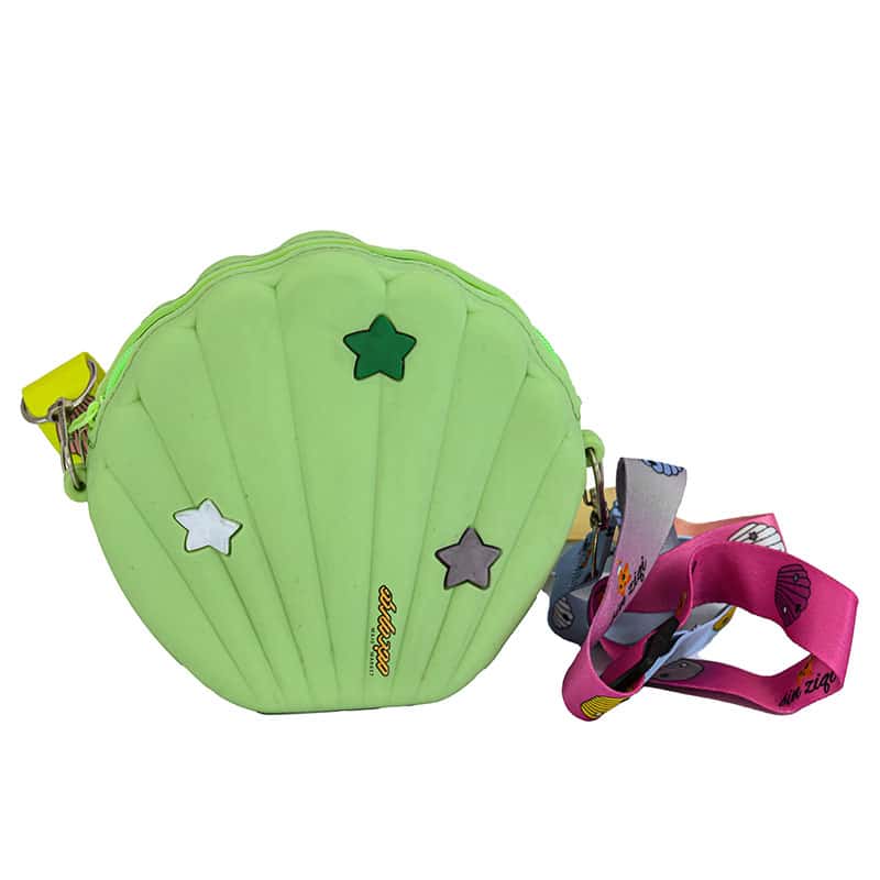 کیف سیلیکونی سبز طرح صدف