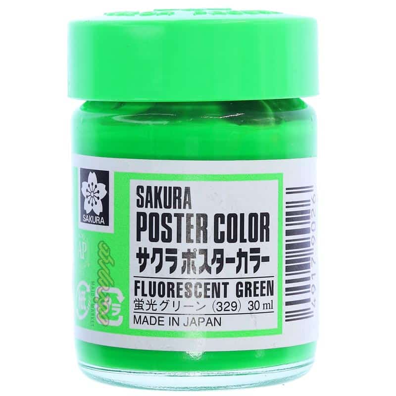 گواش سبز فلورسنت (Fluorescent Green) کد 329 ساکورا SAKURA