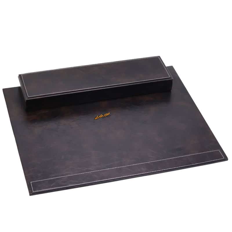 سرویس اداری رومیزی کد 5 قهوه ای چرم چوب (2)