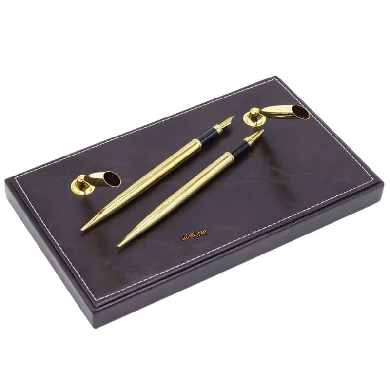 سرویس اداری رومیزی کد 5 قهوه ای چرم چوب (7)
