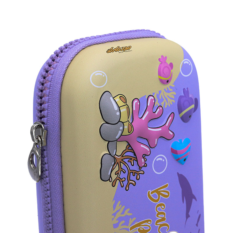 جامدادی بنفش طرح پری دریایی برجسته 6532 (2)