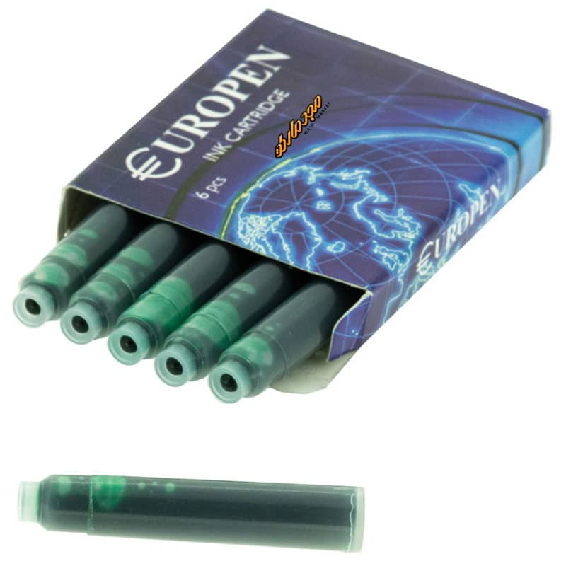 کپسول خودنویس سبز 6 عددی یوروپن