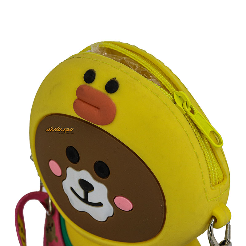 کیف سیلیکونی زرد طرح خرس (1)