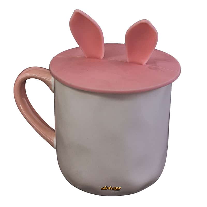 ماگ فانتزی سفید و صورتی طرح HELLO RABBIT (2)