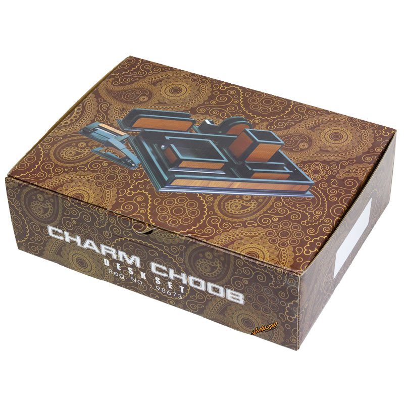 سرویس اداری رومیزی طرح مشبک کد 6 مشکی قهوه ای چرم چوب (8)