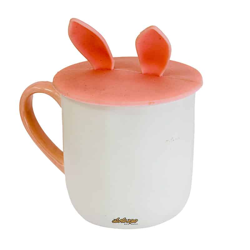 ماگ فانتزی سفید و صورتی طرح خرگوش (1)