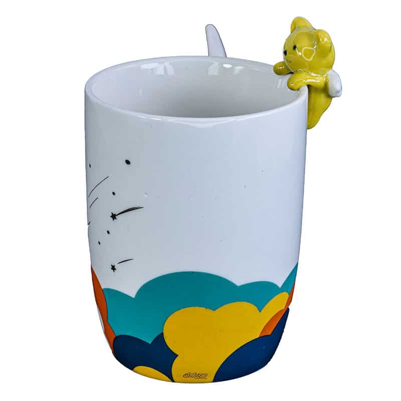 ماگ فانتزی سفید طرح دسته بال دار (1)