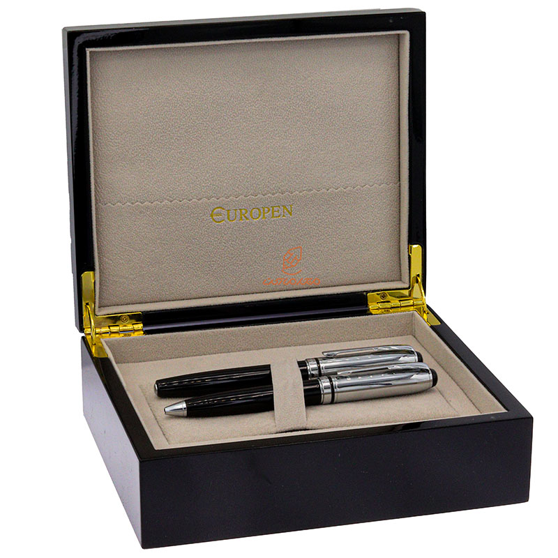 ست خودکار خودنویس نیمه مشکی استیل یوروپن مدل FORT