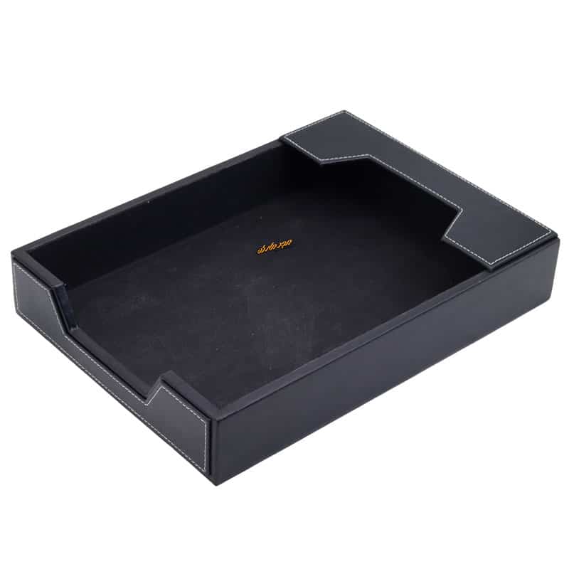 سرویس اداری رومیزی کد 5 مشکی چرم چوب (6)