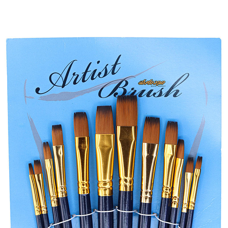 ست قلم مو سر تخت مو سمور دسته بلند 3070 ماریس (1)