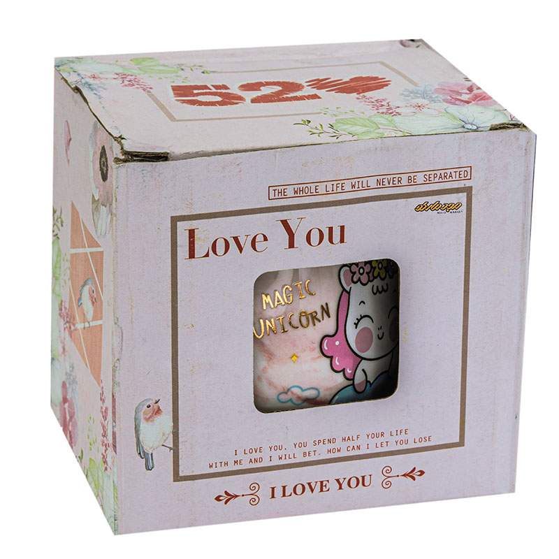 ماگ فانتزی صورتی آبرنگی طرح یونیکورن (5)