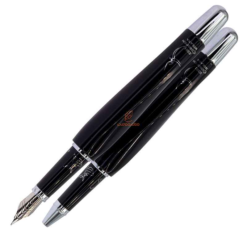 ست خودنویس روان نویس مشکی یوروپن مدل MOLANA (19)