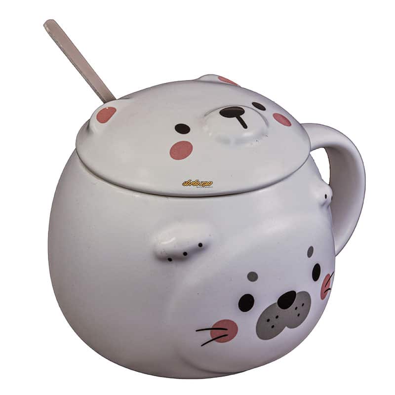 ماگ فانتزی سفید طرح برجسته خرس قطبی (3)