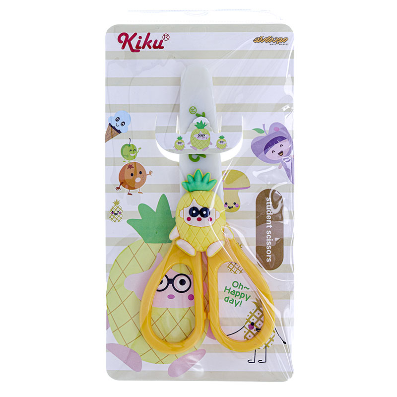 قیچی فانتزی غلاف دار زرد طرح آناناس کیکو کد 571 (6)