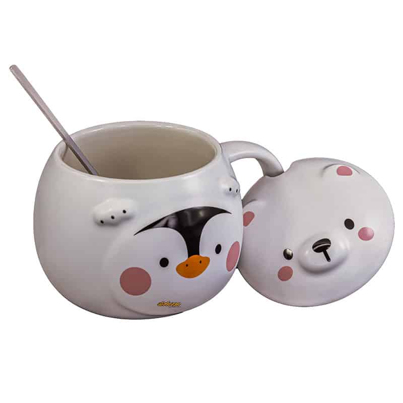 ماگ فانتزی سفید طرح برجسته پنگوئن (1)