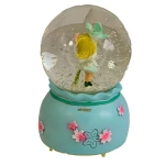 گوی فانتزی موزیکال آبی طرح دختر و شاخه گل (3)