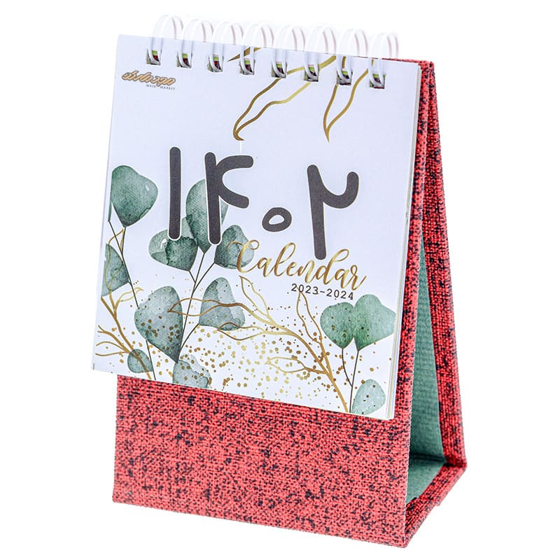 تقویم رومیزی 1402 قرمز کلیپس مدل یونیک