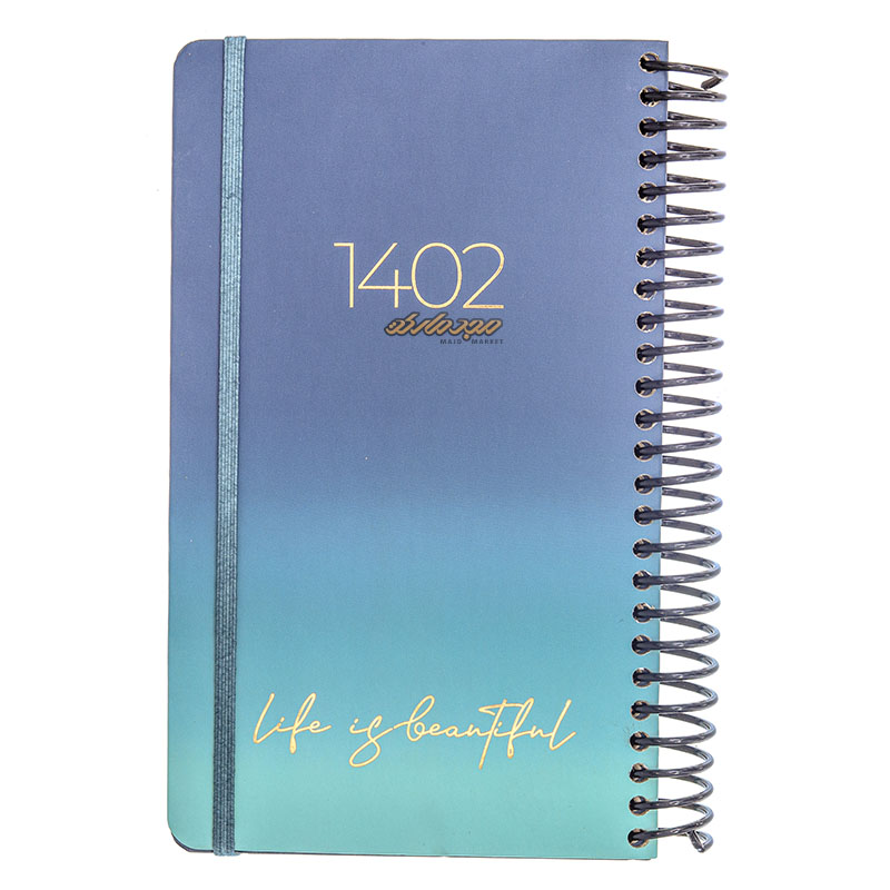 سالنامه 1402 اروپایی طرح دو رنگ آبی سرمه ای دات نوت