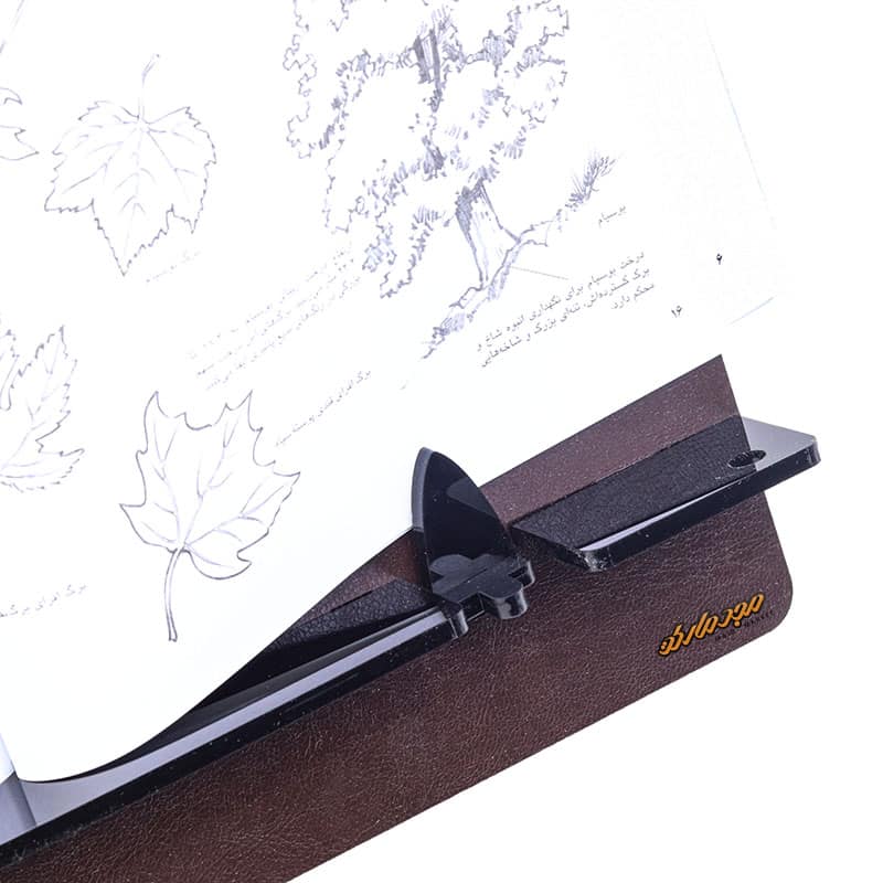 کتابیار چوبی طرح چرم قهوه ای تیره بهنود (3)