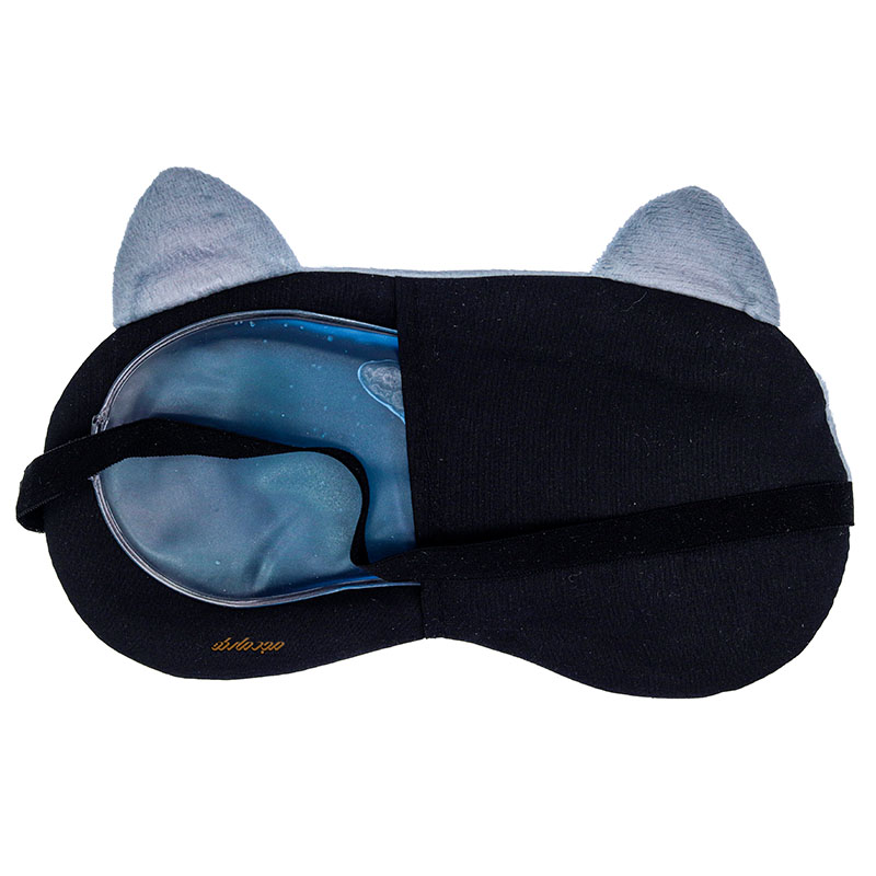 چشم بند فانتزی کمپرس دار طرح گربه سفید طوسی (1)