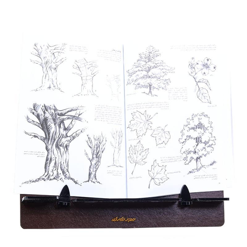 کتابیار چوبی طرح چرم قهوه ای تیره بهنود (4)