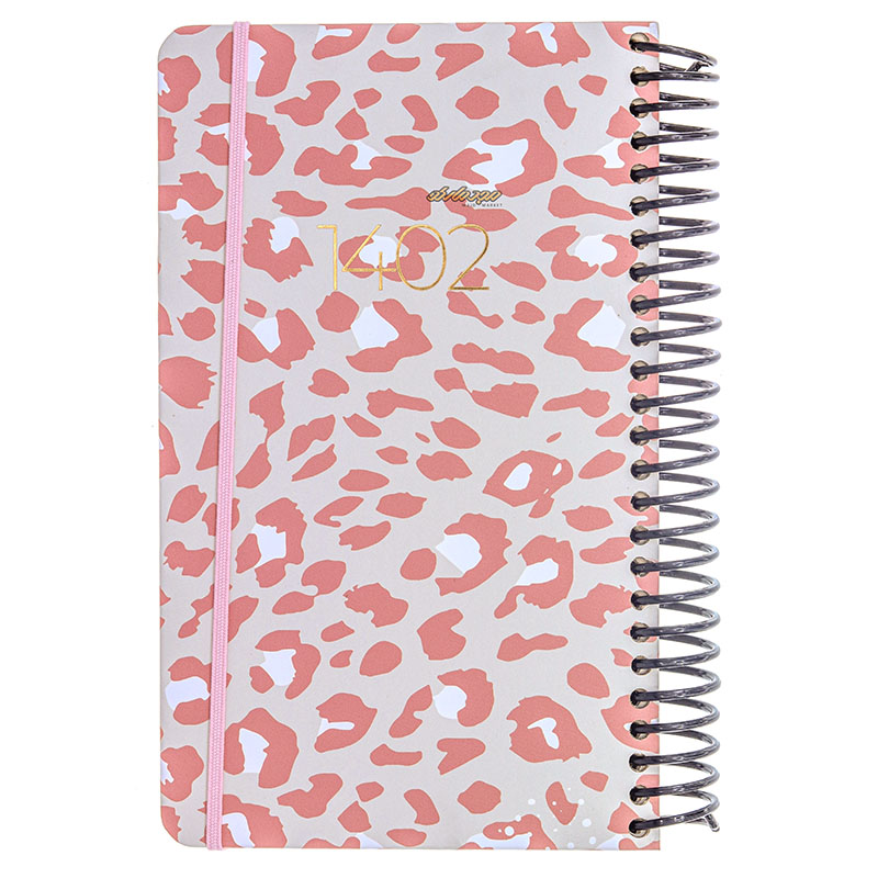 سالنامه 1402 اروپایی طرح پلنگی صورتی دات نوت