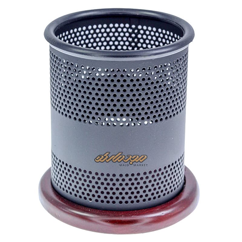 جا قلمی رومیزی توری قهوه ای قرمز چوب و فلز وافر 127