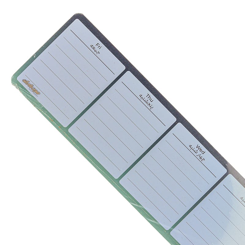 نوت پد هفتگی طرح سرمه ای سبز دات نوت (2)