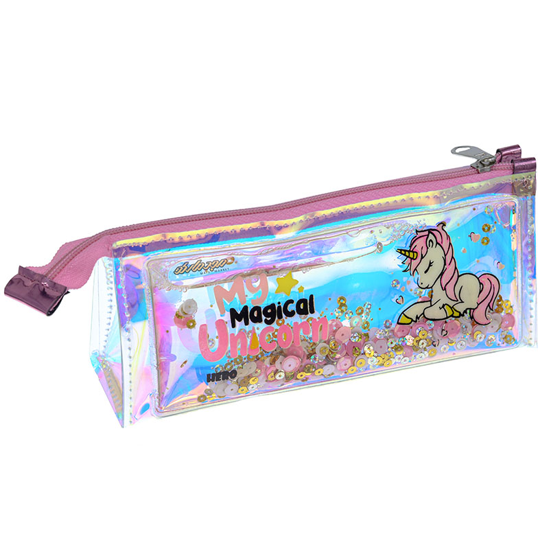 جامدادی هولوگرامی آکواریومی طرح یونی کورن چشم بسته هیرو HERO