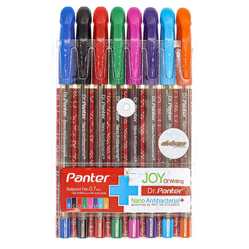 خودکار 0.7 رنگی نانو آنتی باکتریال 8 عددی دکتر پنتر