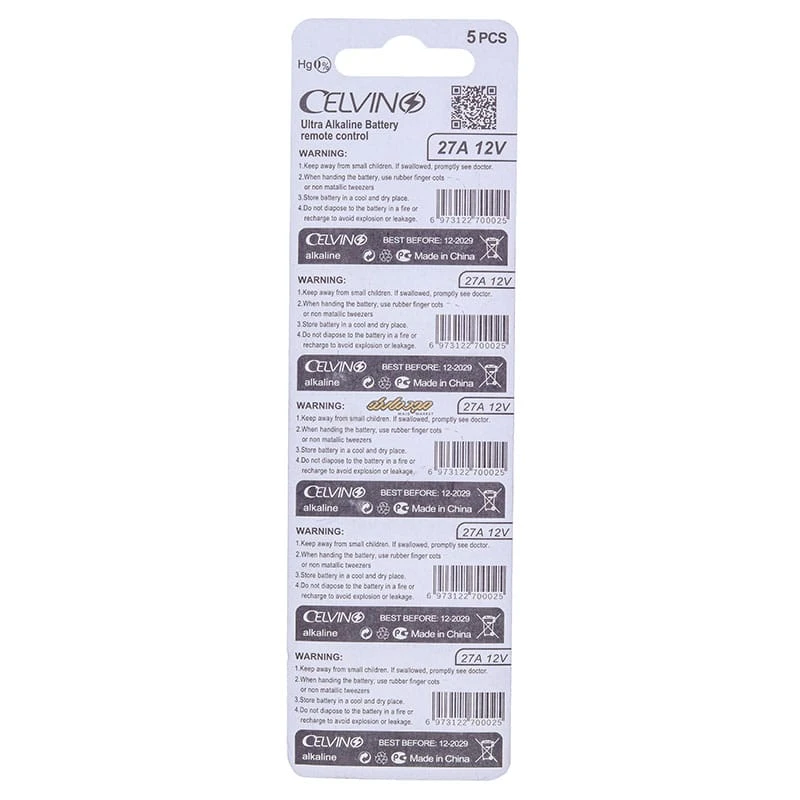باتری ریموتی 12 ولت آلکالاین کلوینو CELVINO 27A (2)